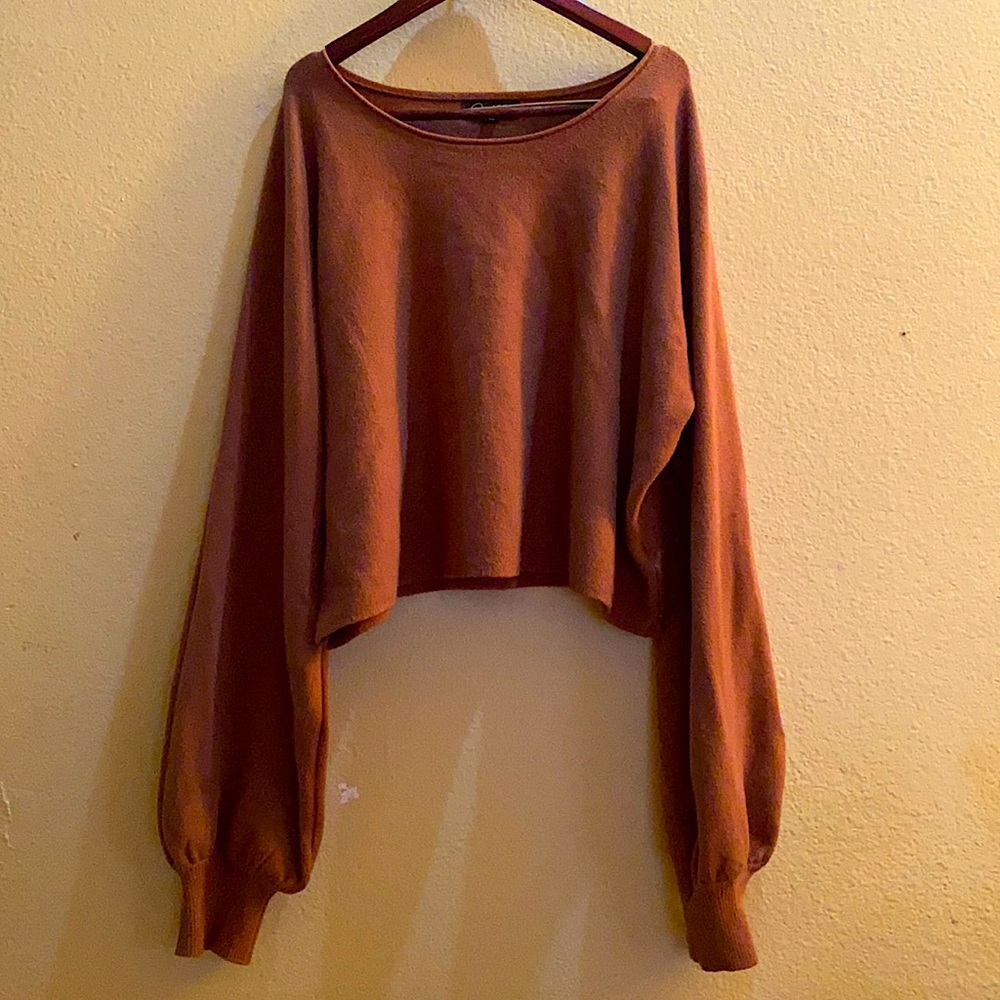 Cropped Burnt Orange/Rust Longsleeve Sweater